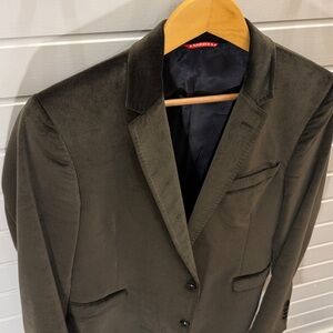 EMPRESA Dark Olive Velvet Blazer
